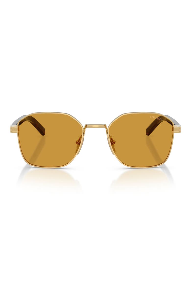 51mm Square Sunglasses, Main, color, GOLD / DARK HONEY