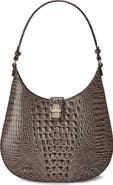 Brahmin Fallon Croc Embossed Leather Shoulder Bag
