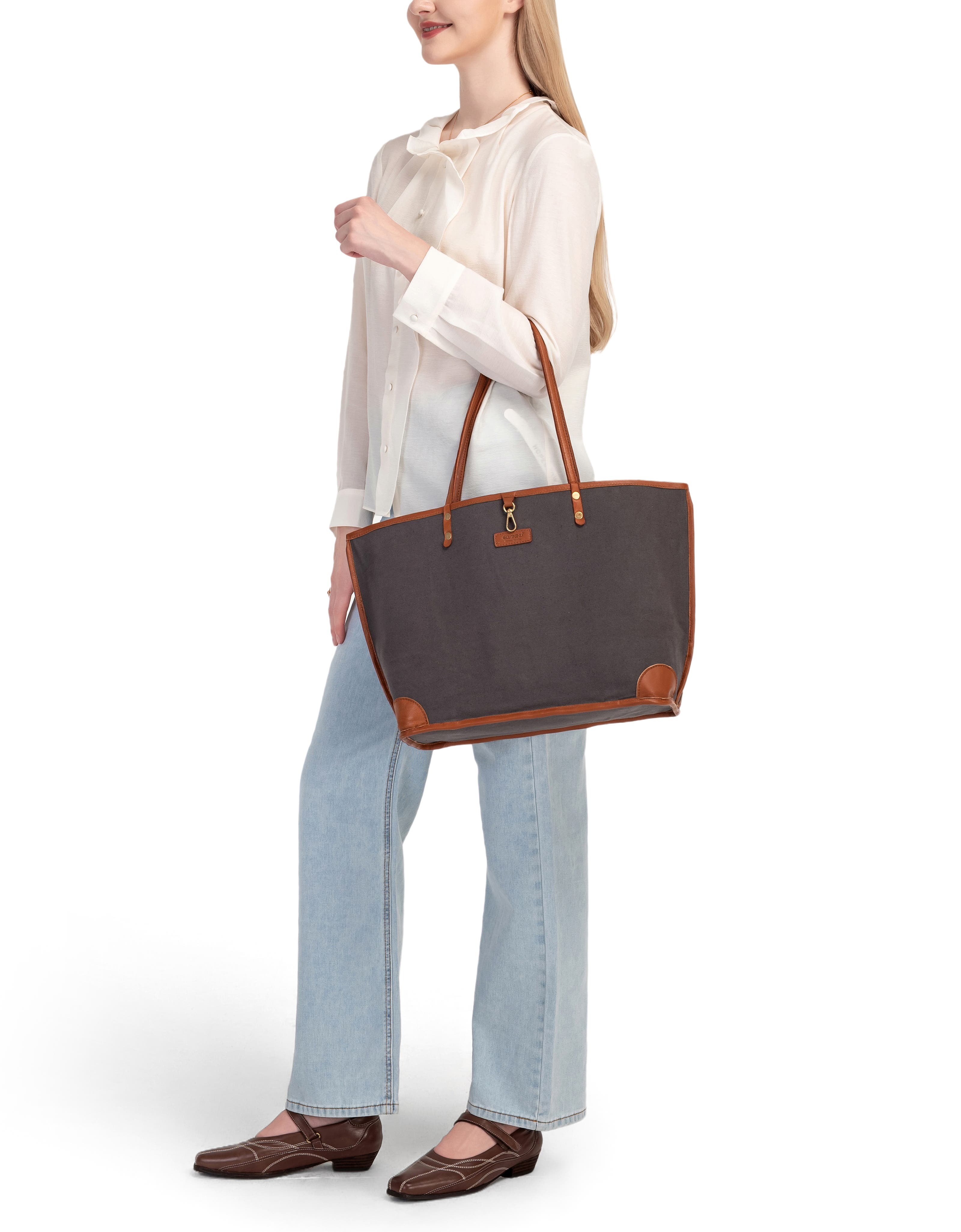 OLD TREND Camellia Medium Reversible Leather Tote, Alternate, color, Cognac