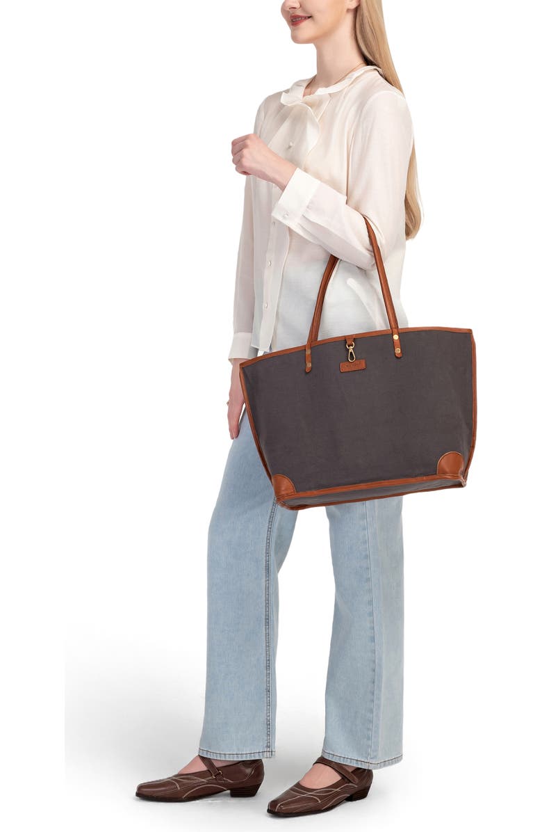 OLD TREND Camellia Medium Reversible Leather Tote, Alternate, color, Cognac