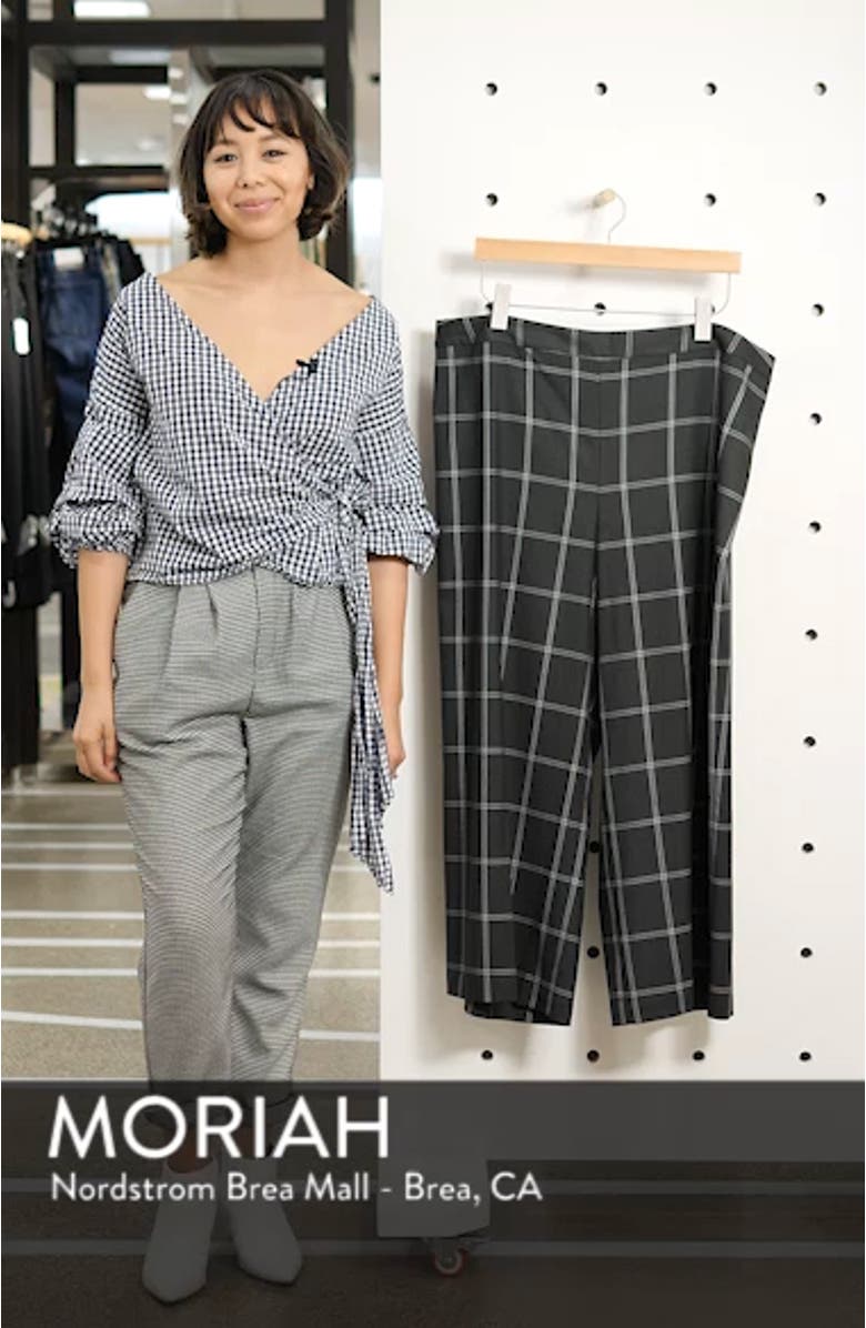 Windowpane Check Wide Leg Crop Pants, sales video thumbnail