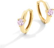 Mint & Lily Solitaire Birthstone Huggie Hoop Earrings