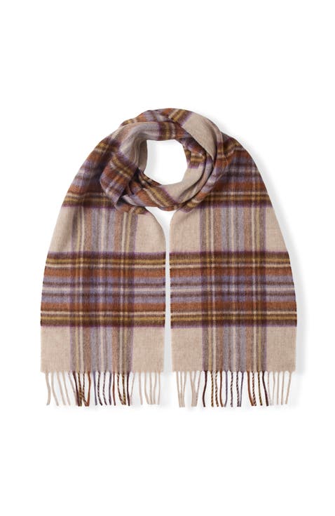Merino Wool Woven Check Scarf
