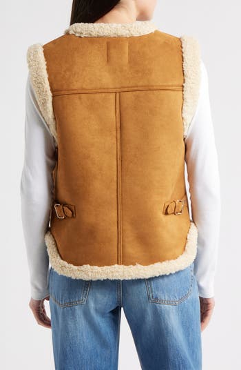 Faux Suede & Faux Shearling Vest