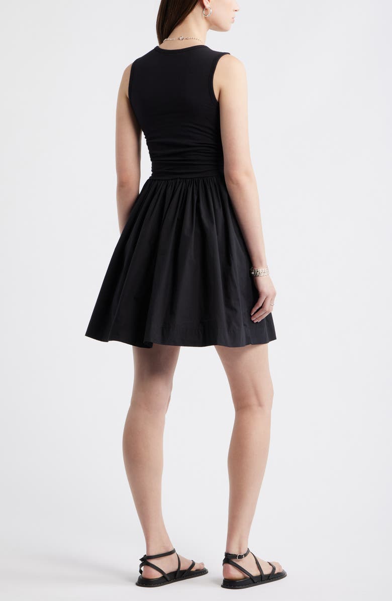 Treasure & Bond Cinched Knit Fit & Flare Dress, Alternate, color, Black