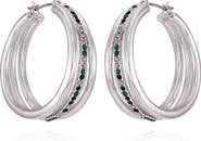 Vince Camuto Crystal Triple Row Hoop Earrings