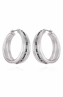Vince Camuto Crystal Triple Row Hoop Earrings