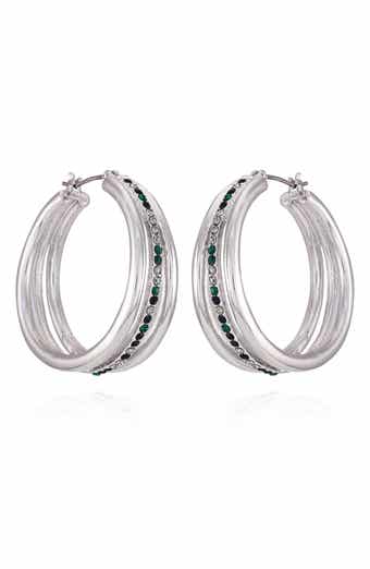 Vince Camuto Crystal Triple Row Hoop Earrings
