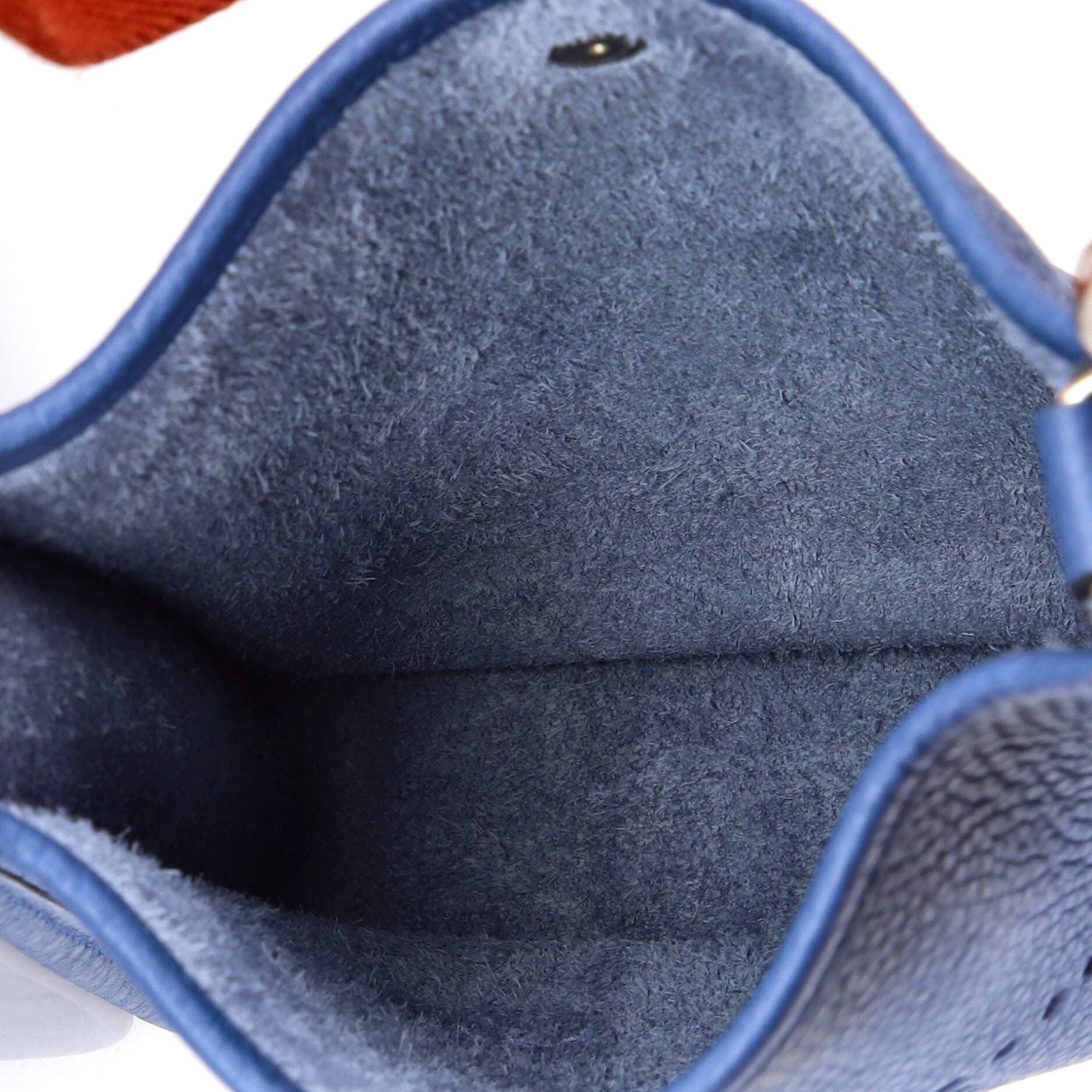 Pre-Owned Hermes Evelyne Bag Gen III Clemence TPM, Alternate, color, Bleu Agate