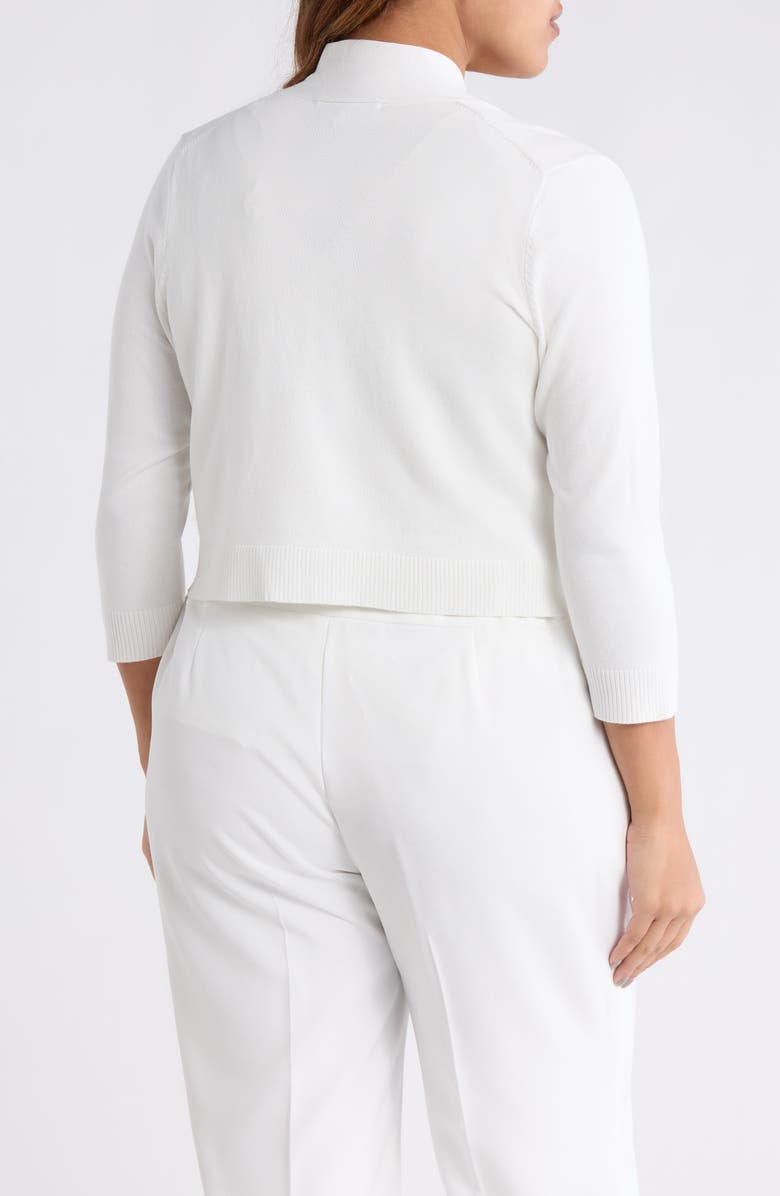 KASPER Kissing Front Crop Shrug, Alternate, color, Lily White