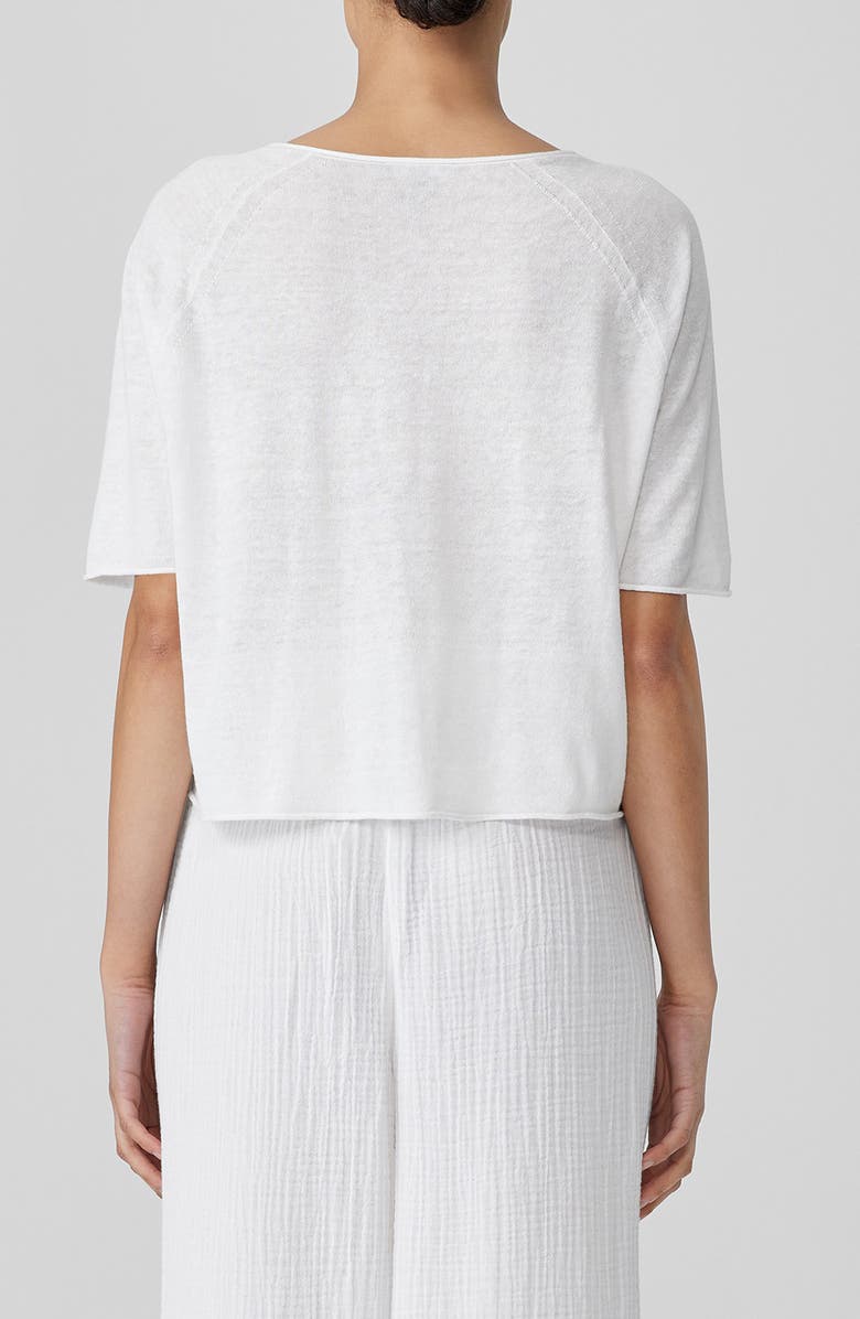 Eileen Fisher Rolled Edge Linen Blend Sweater, Alternate, color,