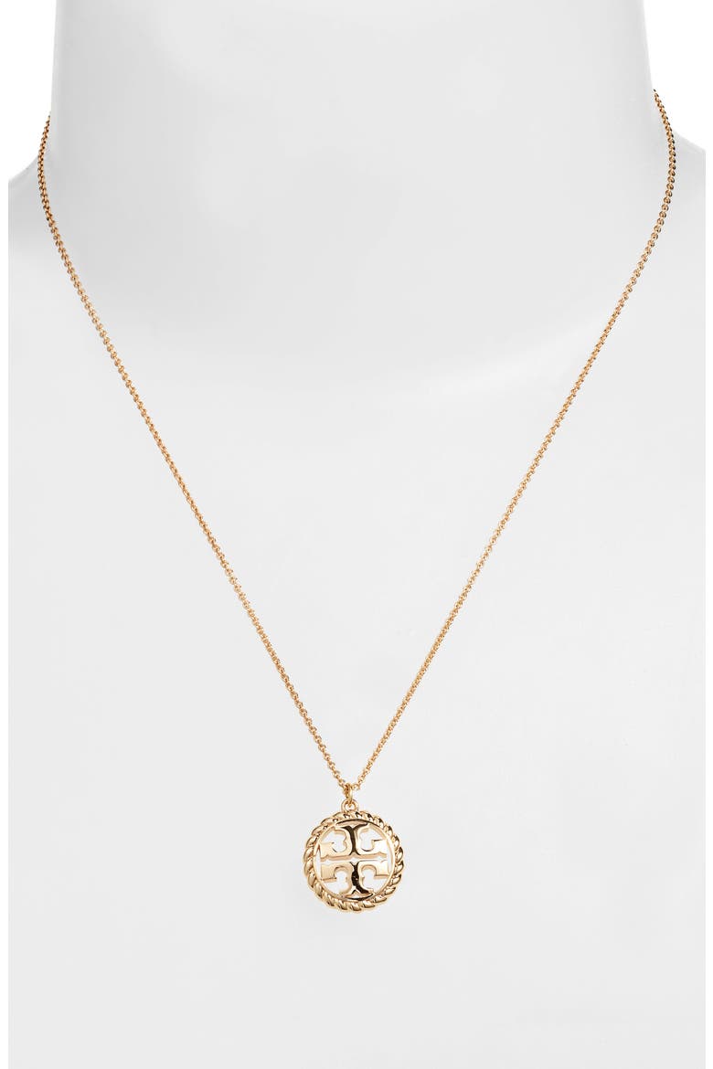 Rope Logo Pendant Necklace, Alternate, color, TORY GOLD