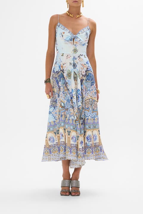 Floral printed black swing chiffon dresses 4989