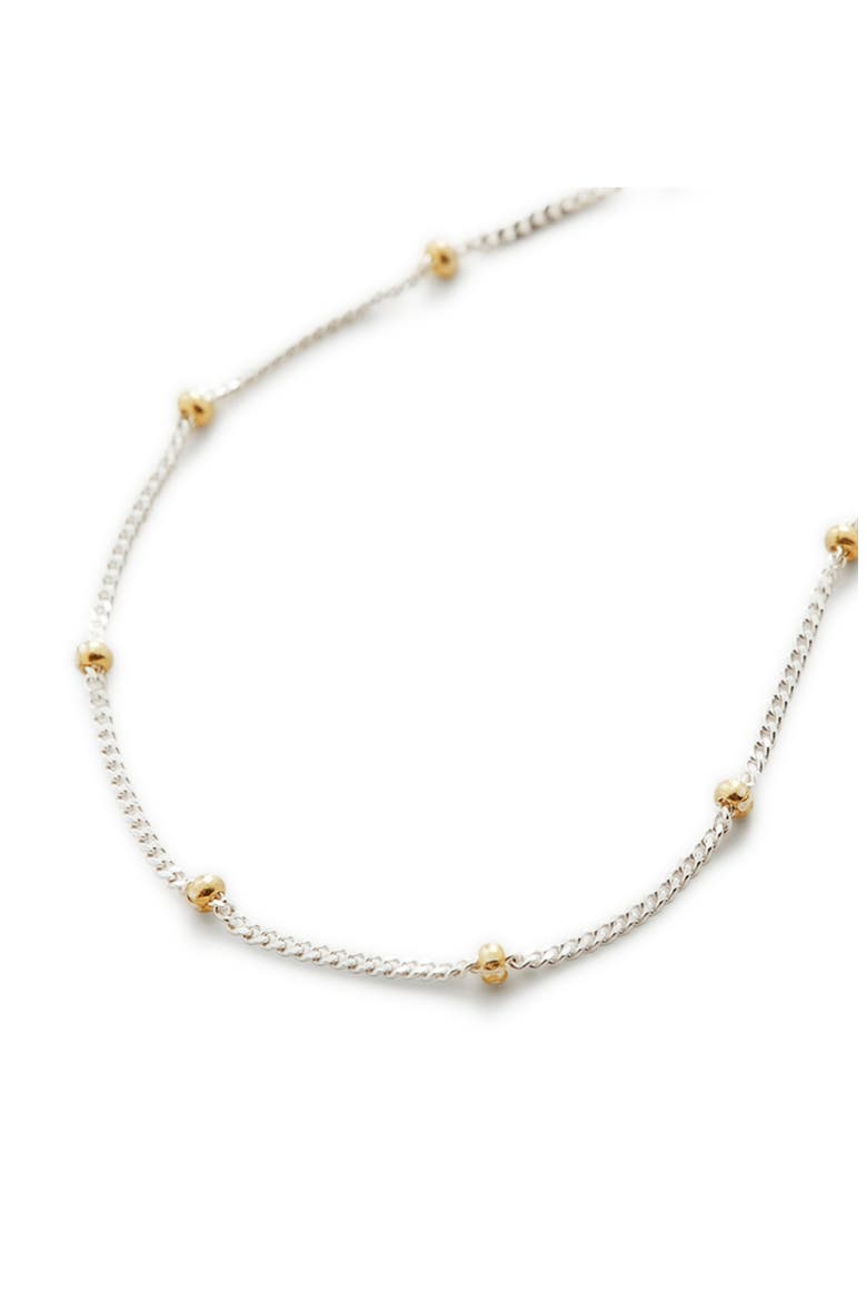Mixed Metal Beaded Chain Bracelet, Main, color, SILVER