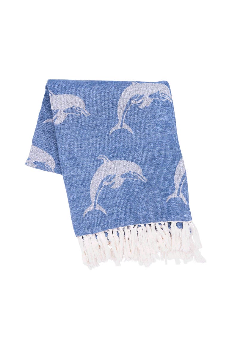 Dolphin Blue Throw Blanket, Main, color, Blue