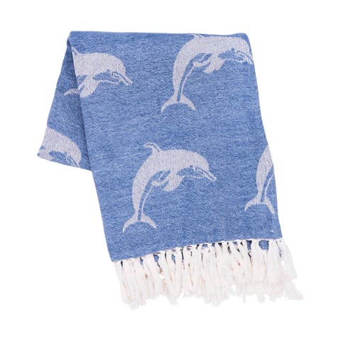 Dolphin Blue Throw Blanket