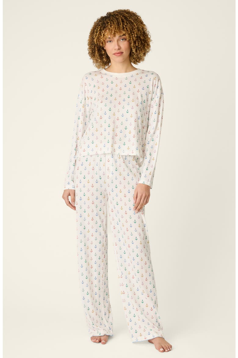 Meet Me by the Sea Long Sleeve Pajama Top, Alternate, color, IVORY
