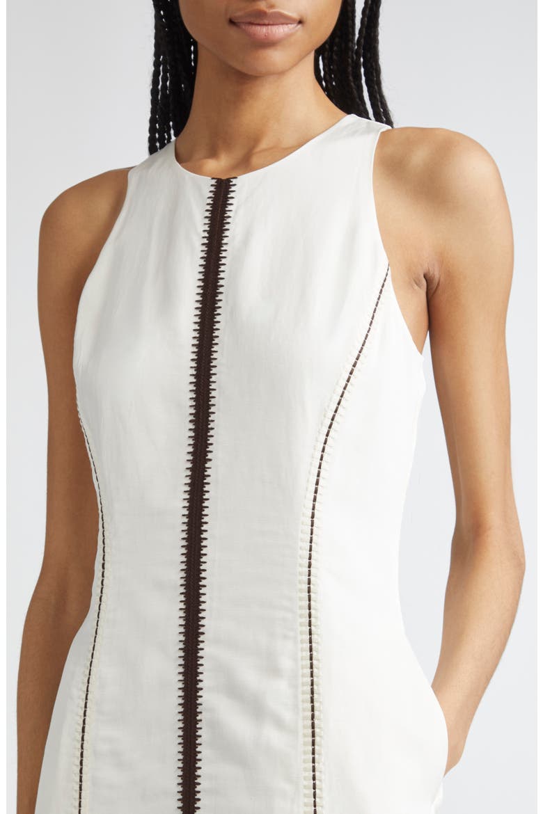 Inaya Contrast Stitch Sleeveless Maxi Dress, Alternate, color, IVORY/ BLACK