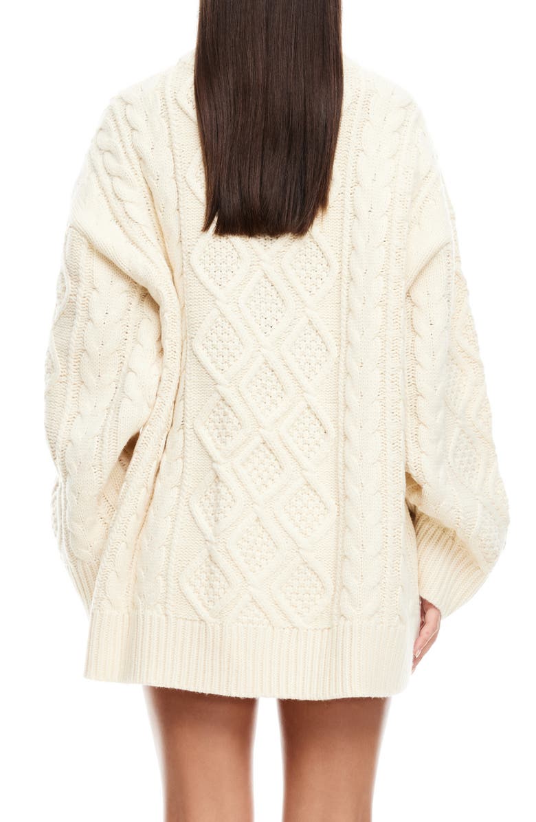 LIONESS Gigi Oversize Cable Stitch Sweater, Alternate, color, Ivory