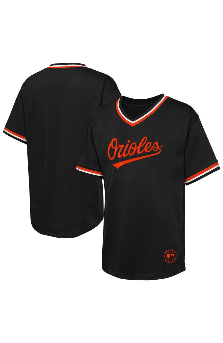 Outerstuff Youth Black Baltimore Orioles Relief Pitcher V-Neck T-Shirt, Alternate, color, Black