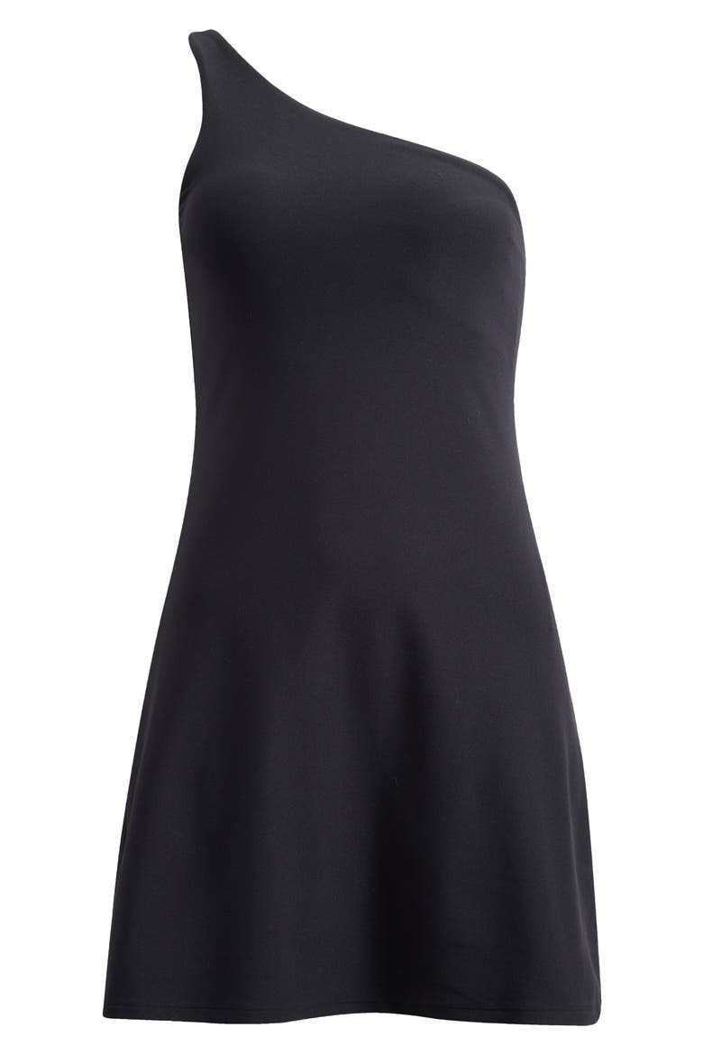 One-Shoulder Dress, Alternate, color, VERY BLACK
