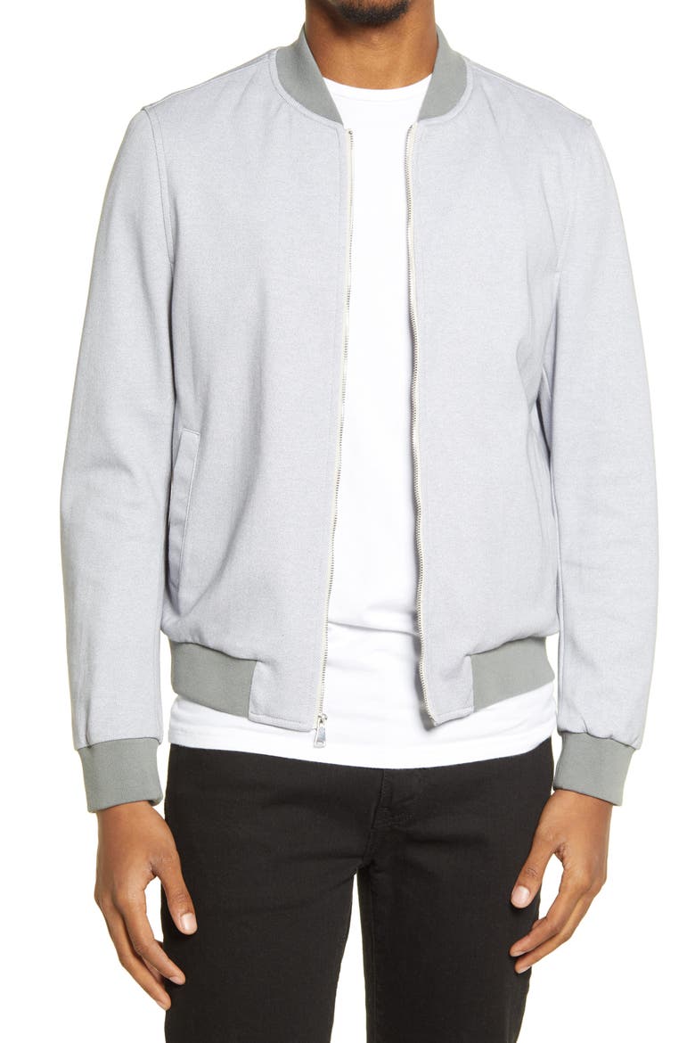 Cotton Bomber Jacket, Main, color, PLATINUM