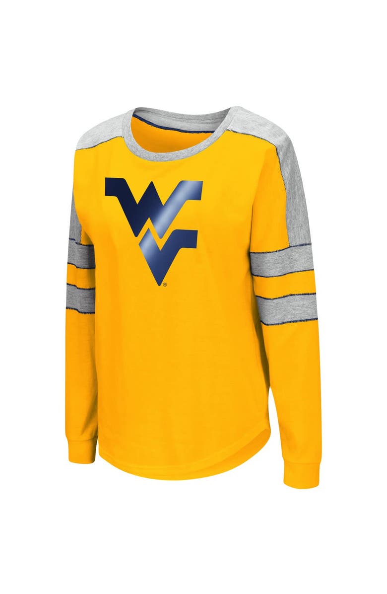 COLOSSEUM Women's Colosseum Gold West Virginia Mountaineers Trey Dolman Long Sleeve T-Shirt, Alternate, color,