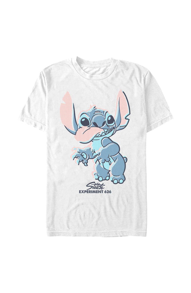 Lilo & Stitch Men's Lilo & Stitch Dot Art Stitch Graphic T-Shirt, Alternate, color, White