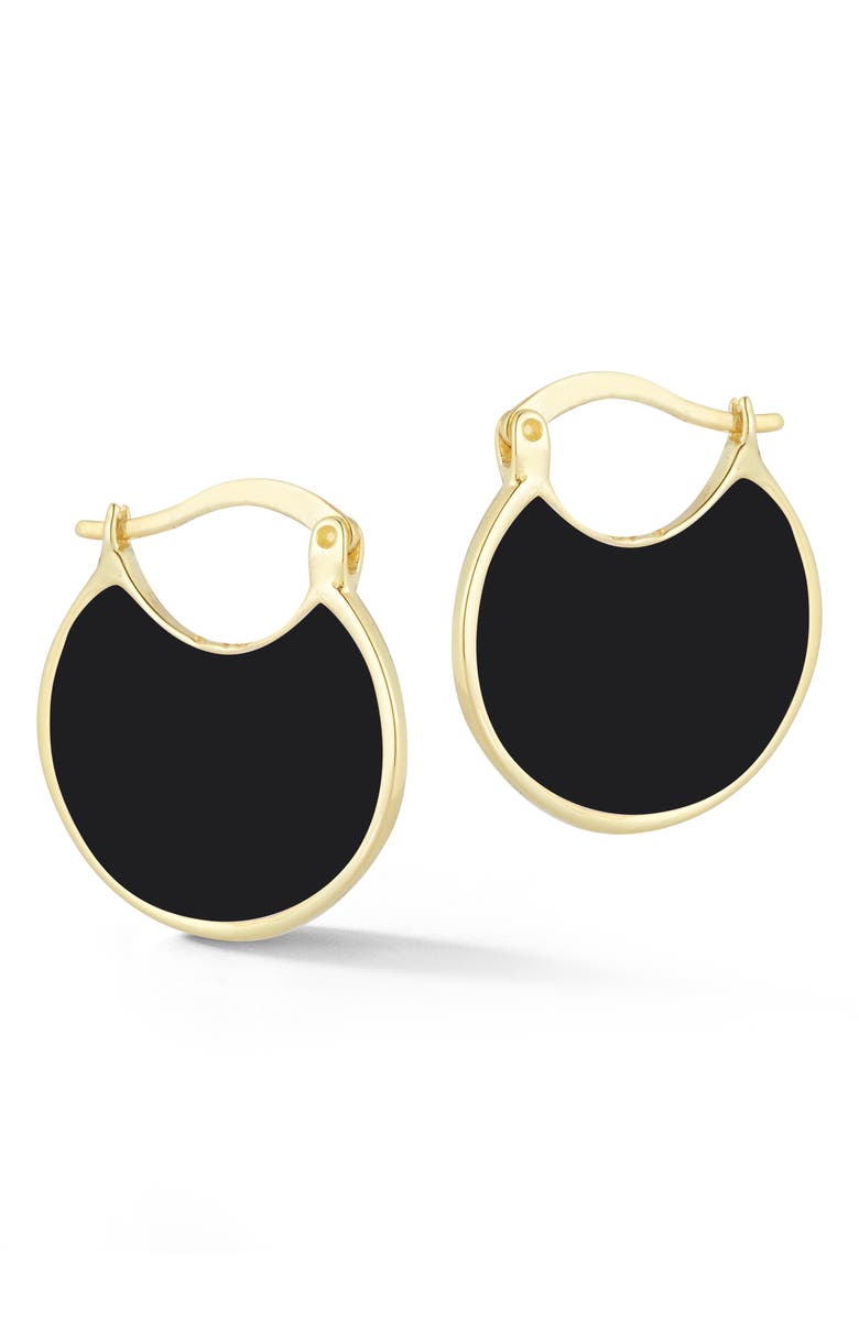 CHLOE AND MADISON Enamel Hoop Earrings, Main, color, Gold