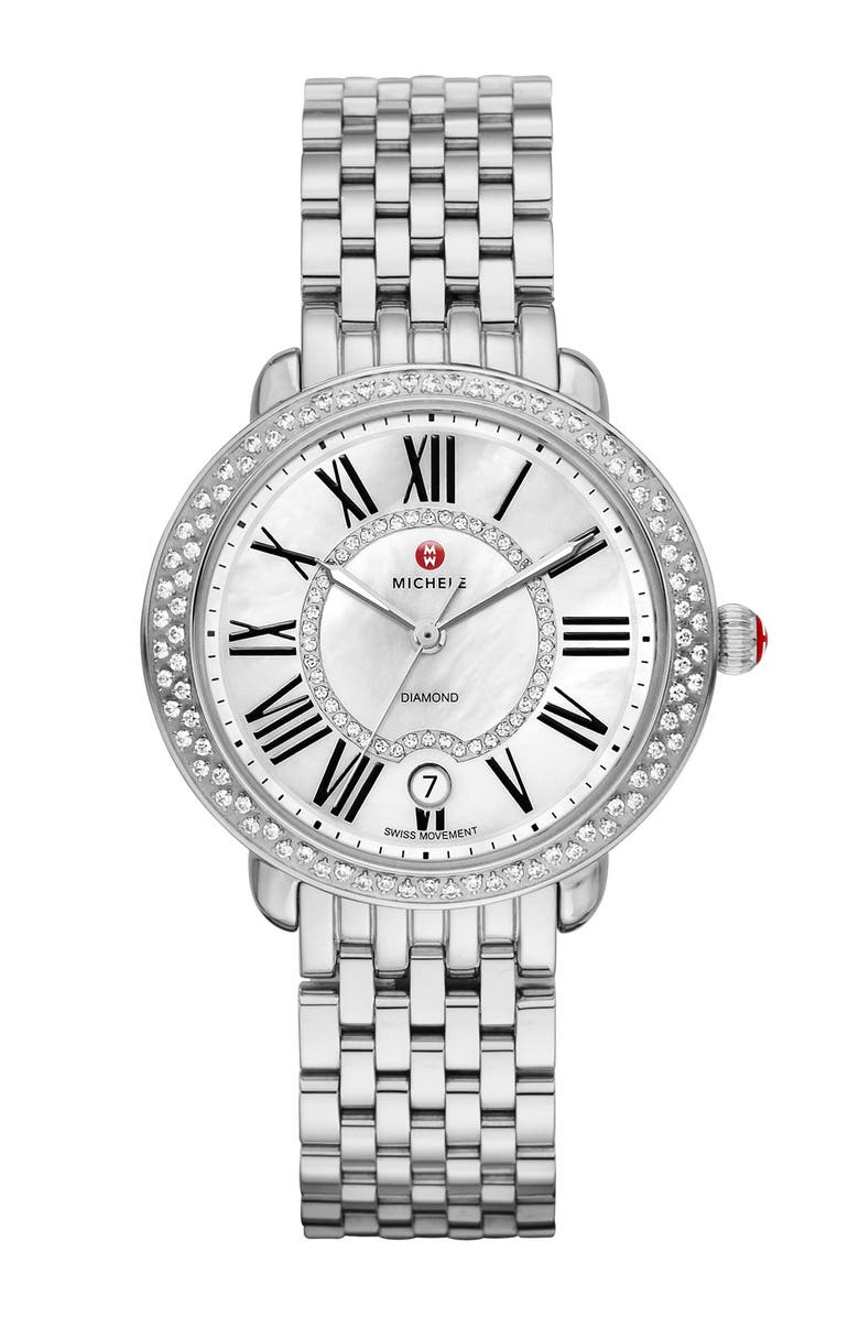 MICHELE Serein 16 Diamond Watch Case, 34mm x 36mm, Alternate, color,