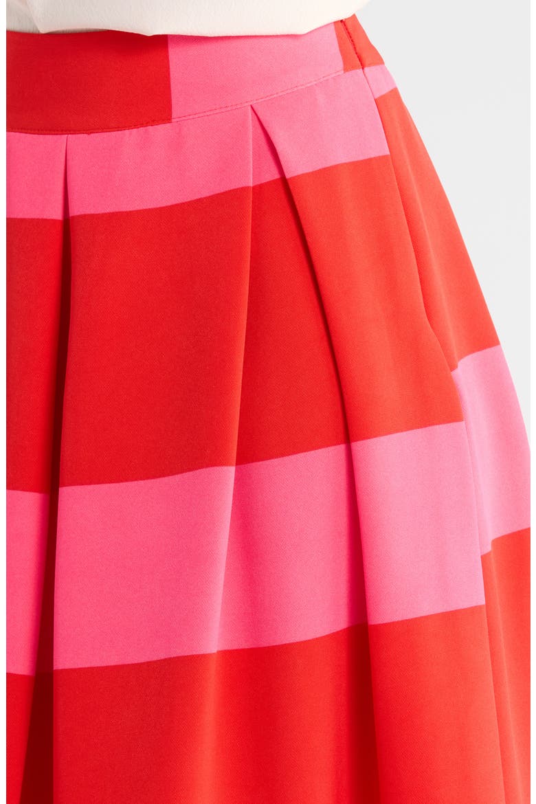Lolli Stripe Pleated Midi Skirt, Alternate, color, FUCHSIA-RED