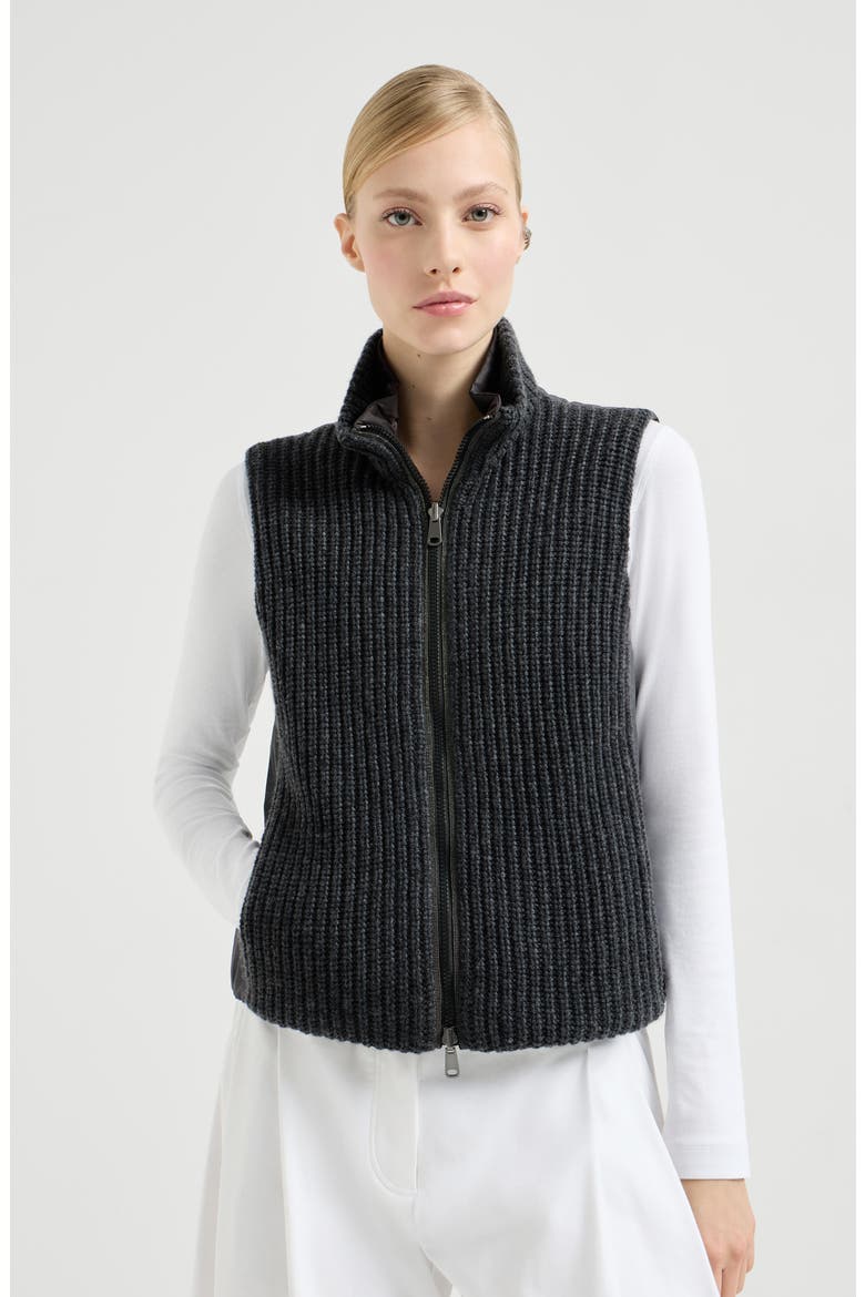 Cashmere down vest, Main, color, Lignite Grey