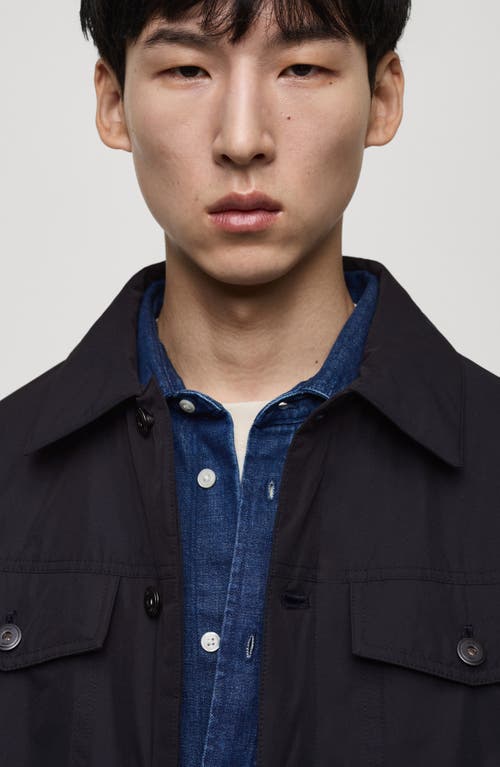 Mango Water Repellent Insulated Jacket In Dark Navy