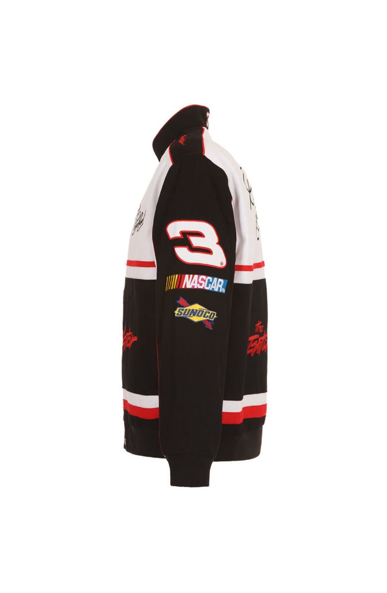 JH DESIGN Men's JH Design Black/White Dale Earnhardt Twill Uniform Full-Snap Jacket, Alternate, color, Black