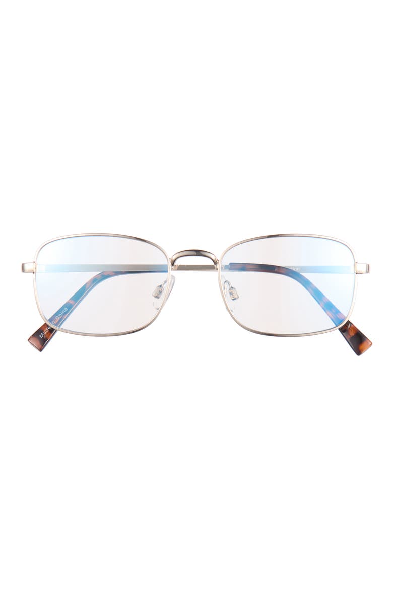 Rectangular Blue Light Blocking Glasses, Main, color, GOLD
