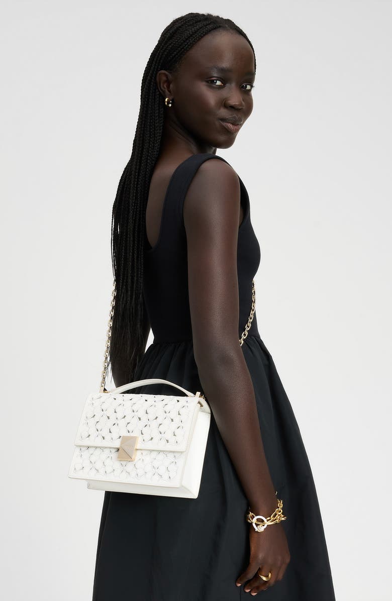 Kate Spade New York deco eyelet leather convertible crossbody bag, Alternate, color,