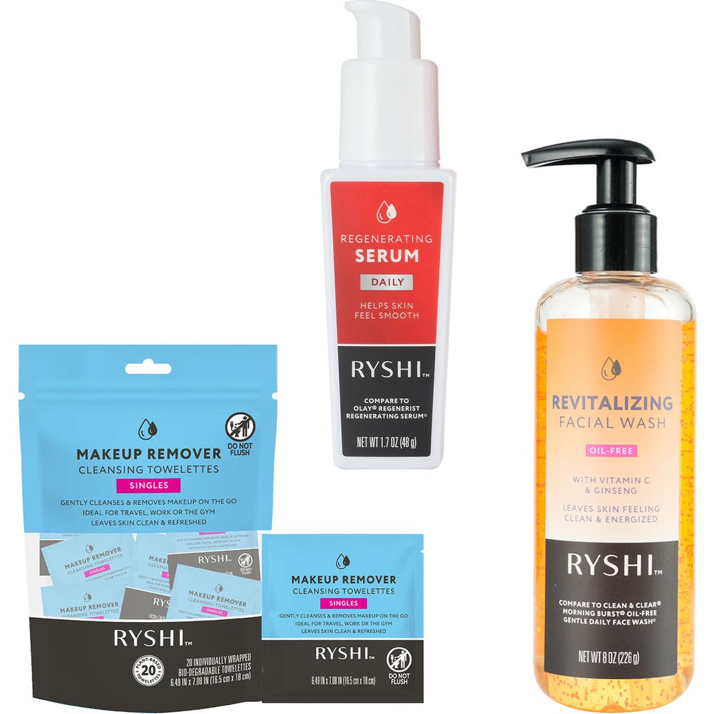 Pursonic Radiance Refresh Skincare Trio Cleansing Towelettes + Revitalizing Facial Wash + Regenerati In Multi