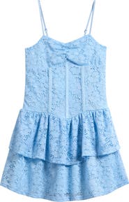 Ava & Yelly Kids' Tiered Lace Dress