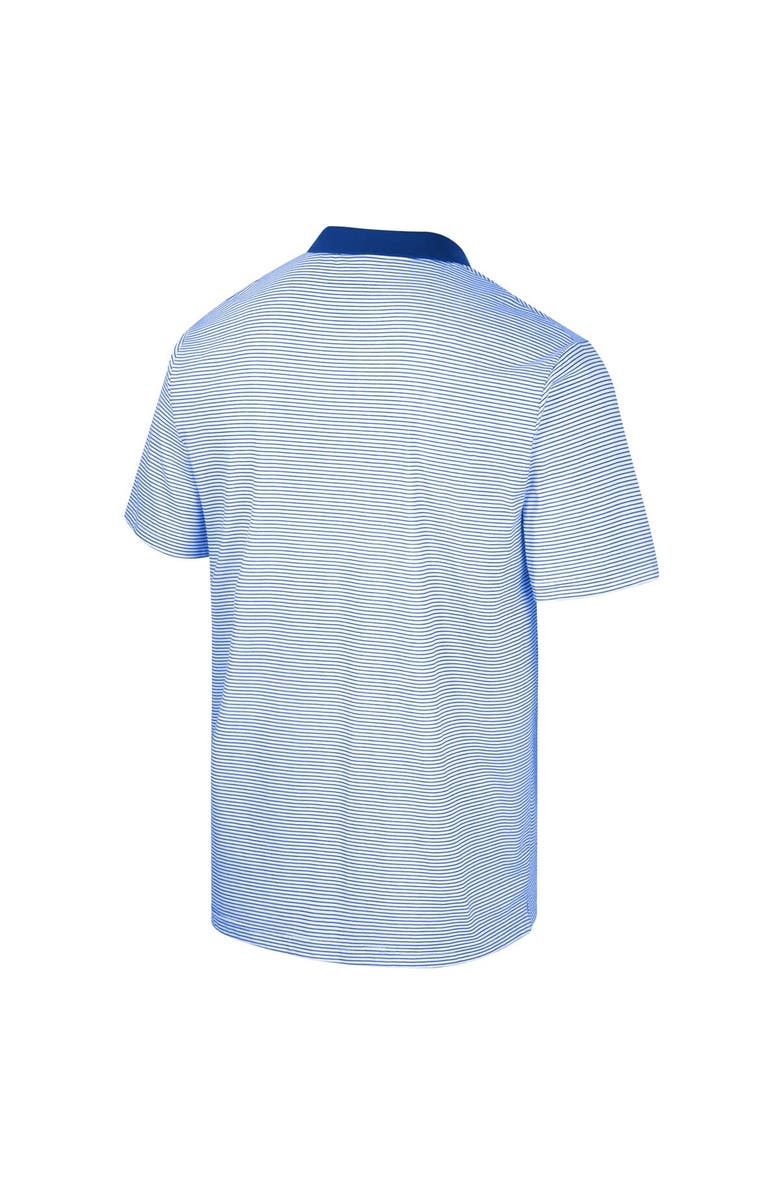 COLOSSEUM Men's Colosseum White/Royal Pitt Panthers Print Stripe Polo, Alternate, color,