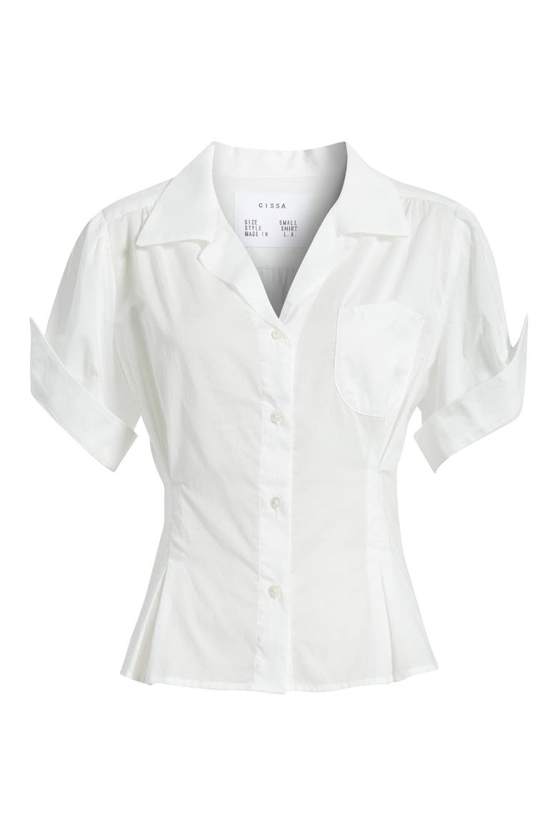 Sheer Cotton Button-Up Shirt, Alternate, color, WHITE SHEER