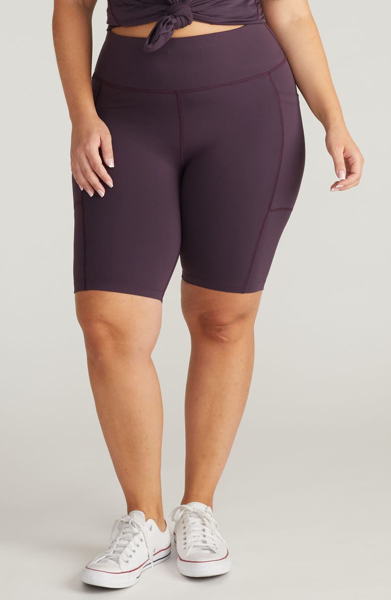 Universal Standard Next-To-Naked Bike Shorts, Main, color, Purple Jewel
