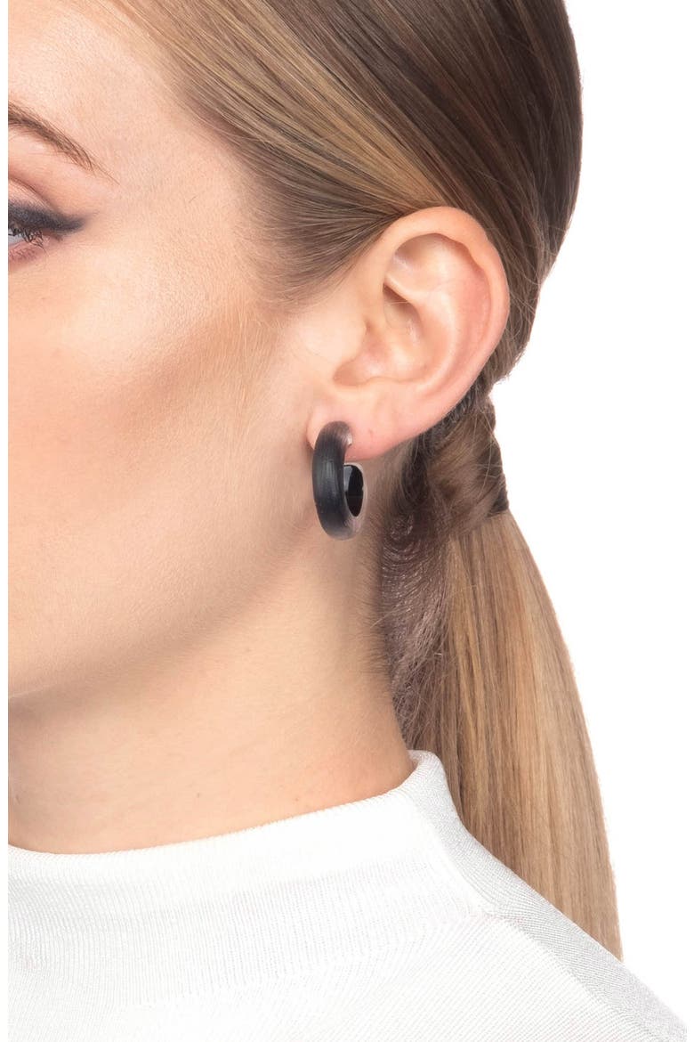 Hoop Earrings, Alternate, color, BLACK
