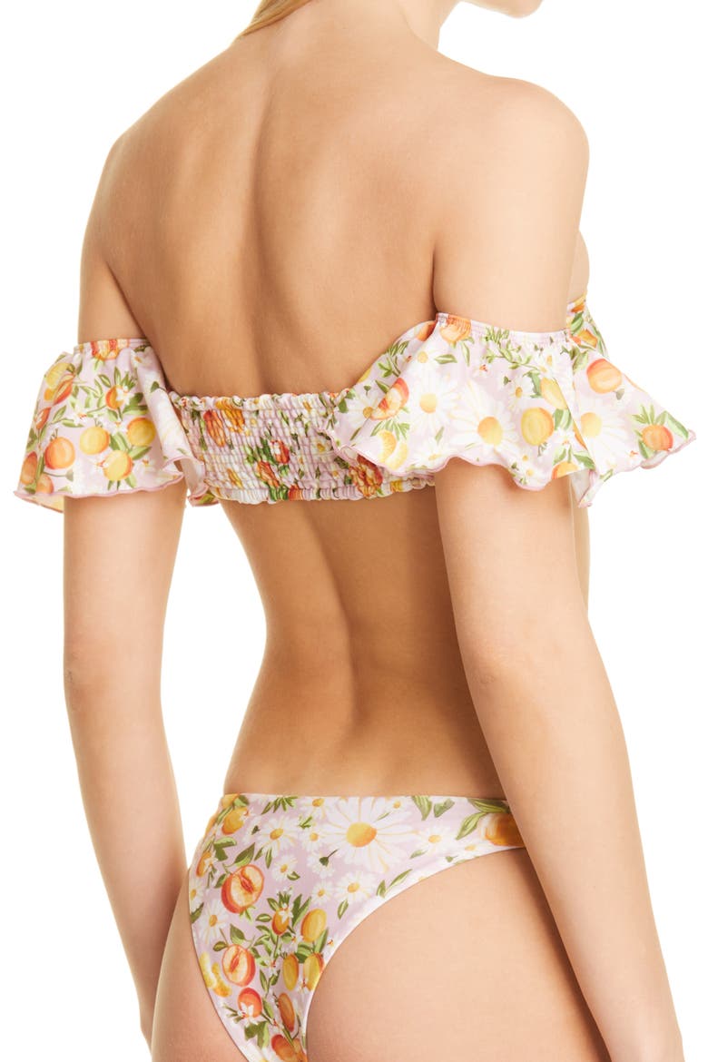 Tangerine Dream Flutter Sleeve Bikini Top, Alternate, color, TANGERINE DREAM