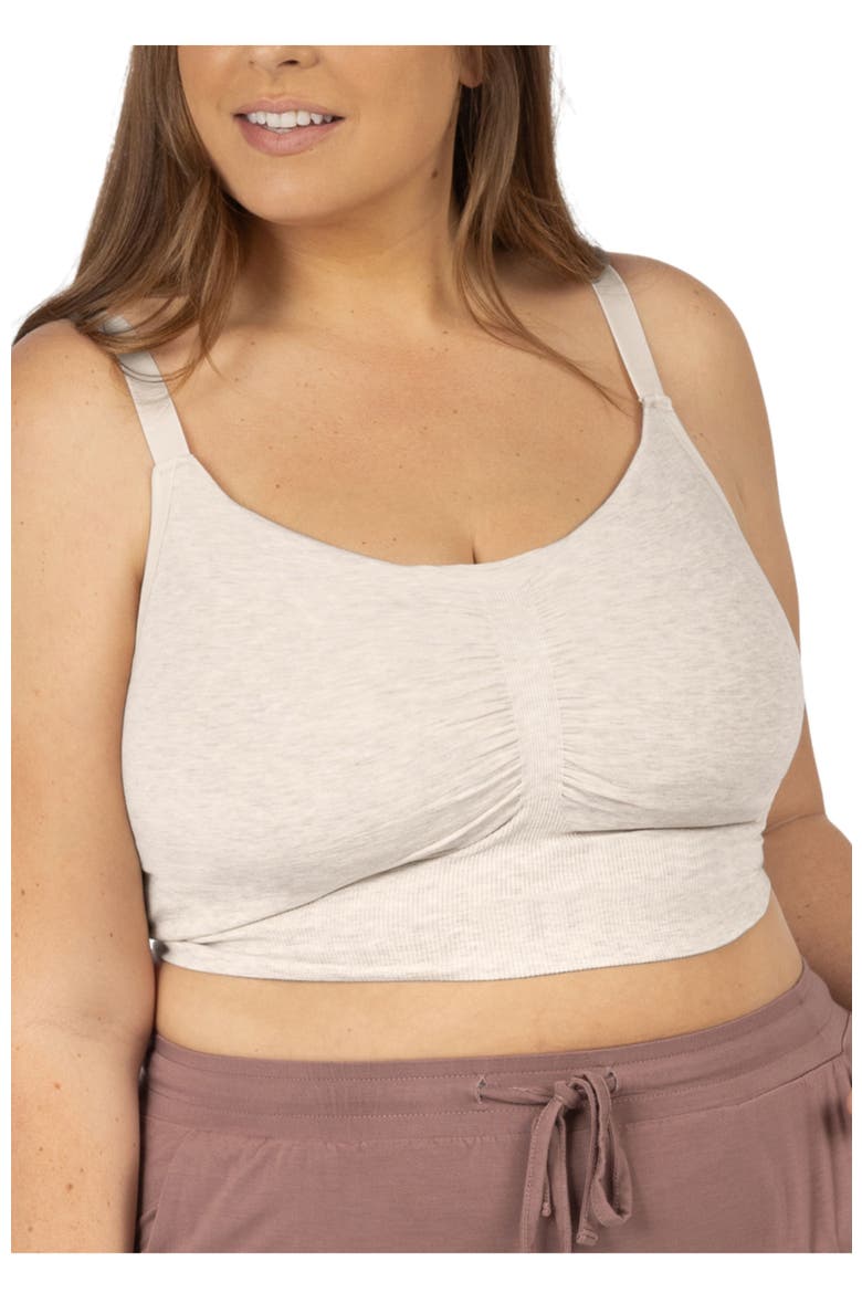 Sublime Hands-Free Pumping Lounge & Sleep Bra- Fits sizes 30B - 46D, Main, color, OATMEAL HEATHER