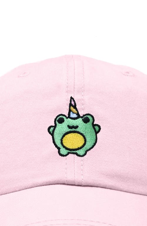Dalix Froggy Unicorn Embroidered Cap In Washed Pink