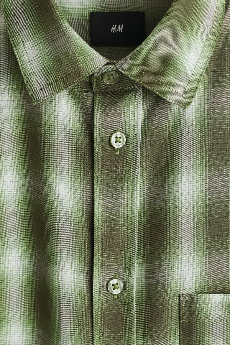 Relaxed Fit Shirt, Alternate, color, Khaki green/checked
