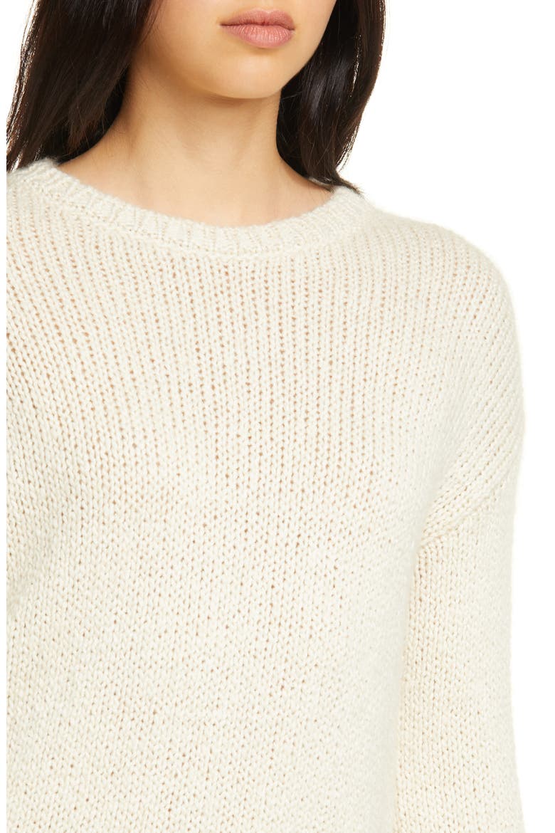 Wool Blend Crewneck Box Top Sweater, Alternate, color, SOFT WHITE