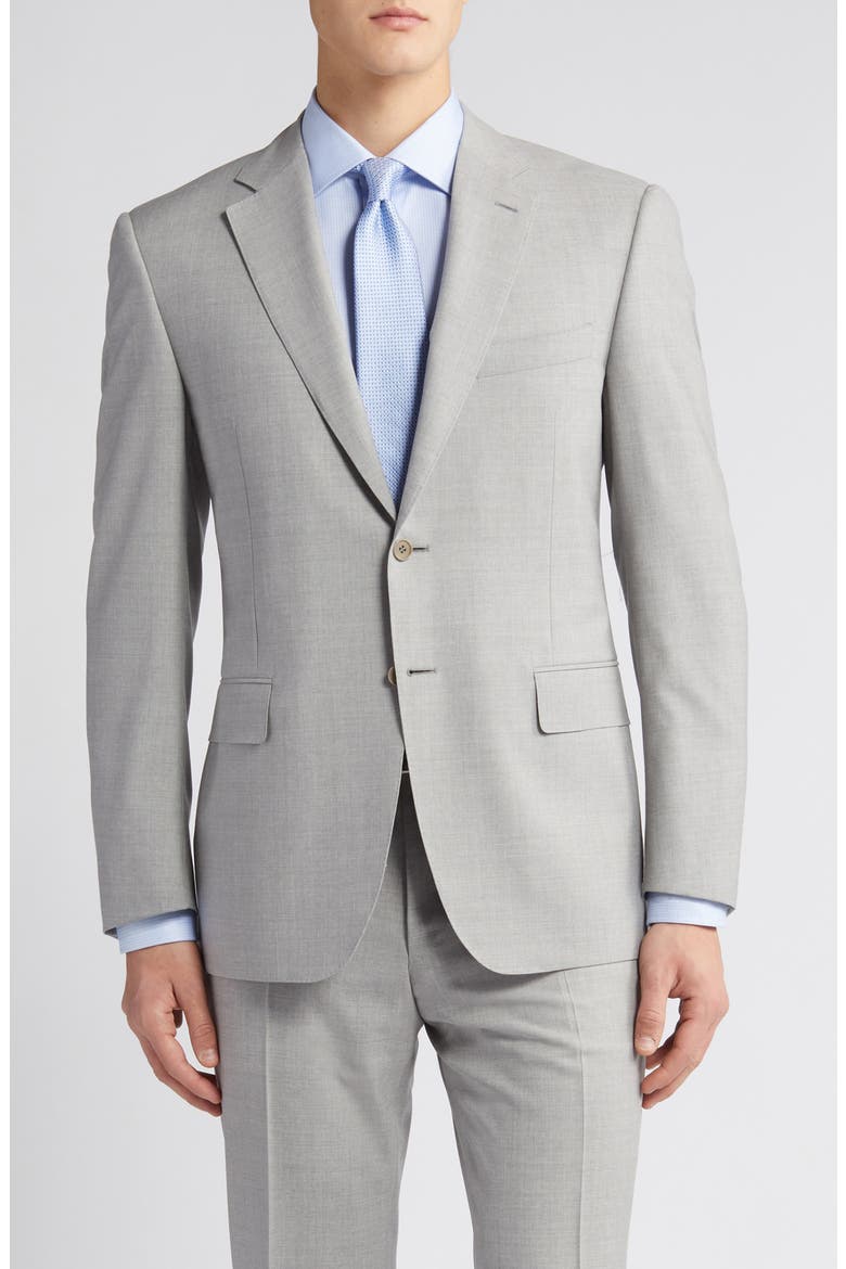 Siena Regular Fit Light Grey Mélange Wool Suit, Alternate, color, LIGHT GREY