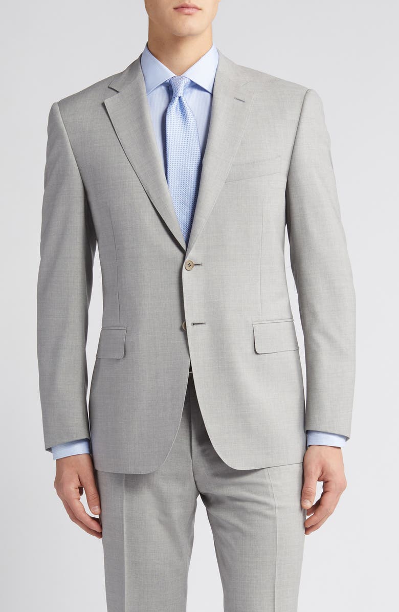 Canali Siena Regular Fit Light Grey Mélange Wool Suit, Alternate, color, Light Grey