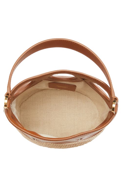 Ferragamo Mini Gancio Outline Raffia Bucket Bag